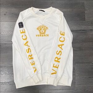 Versace Cream and Gold Logo Sweatshirt